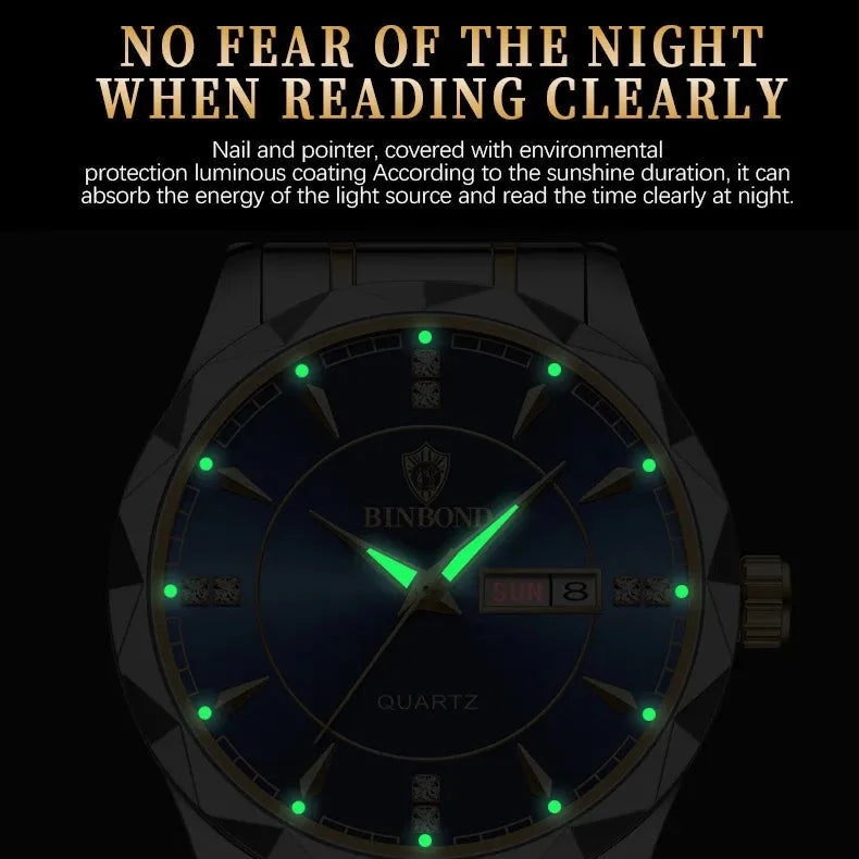 Montre à quartz en acier inoxydable pour hommes BINBOND (Mali)