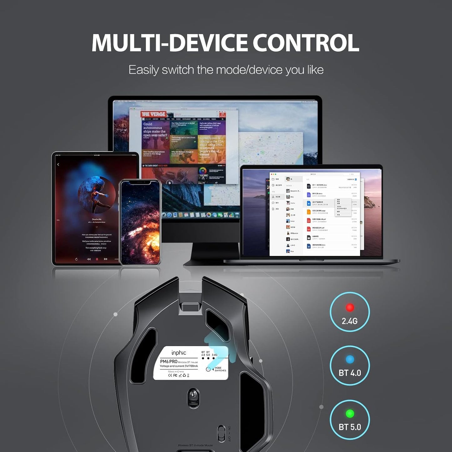 Souris Bluetooth sans fil à trois modes (Sénégal)