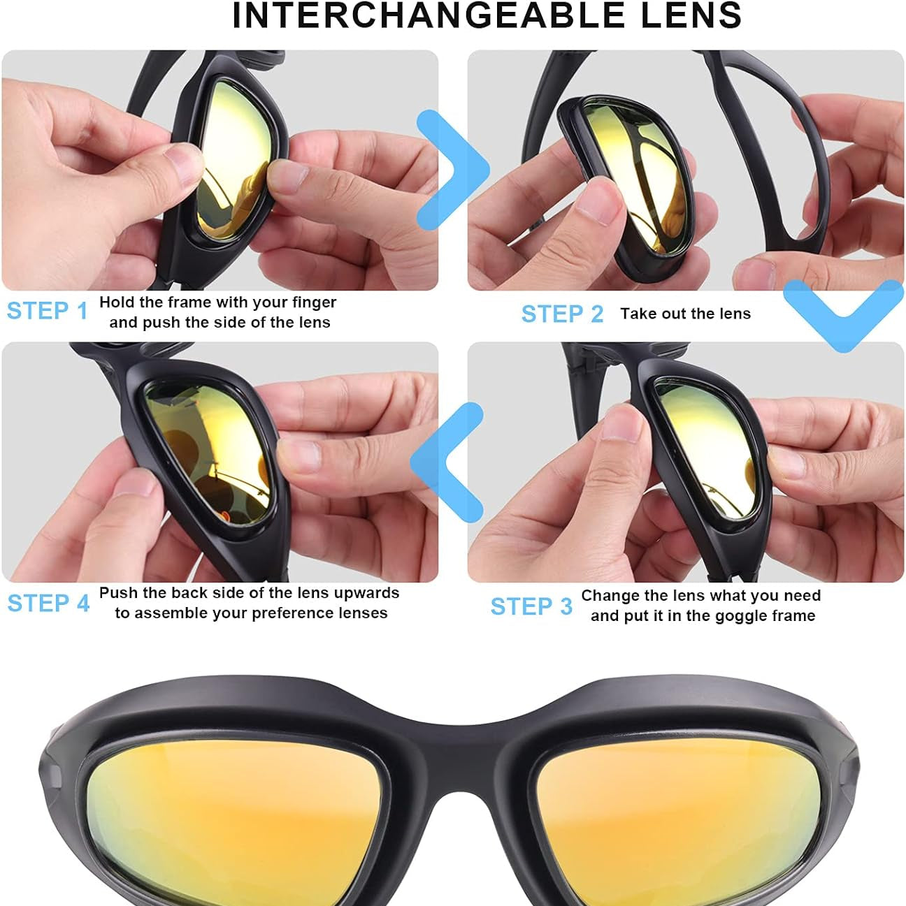 Lunettes tactiques polarisées 4 en 1 (Chad)