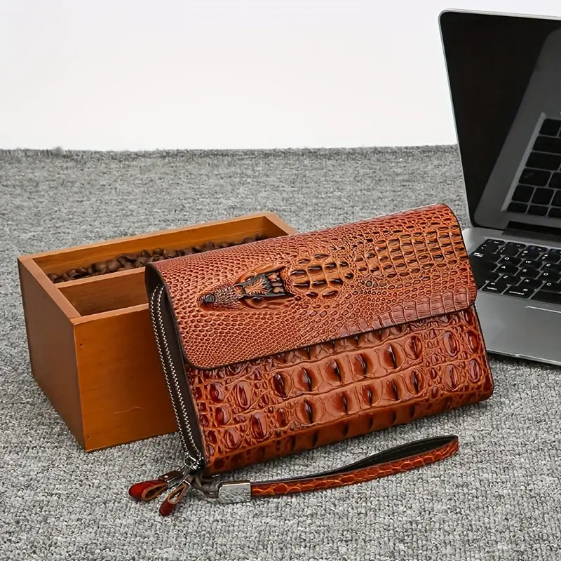 Pochette homme en cuir crocodile (Cameroun)
