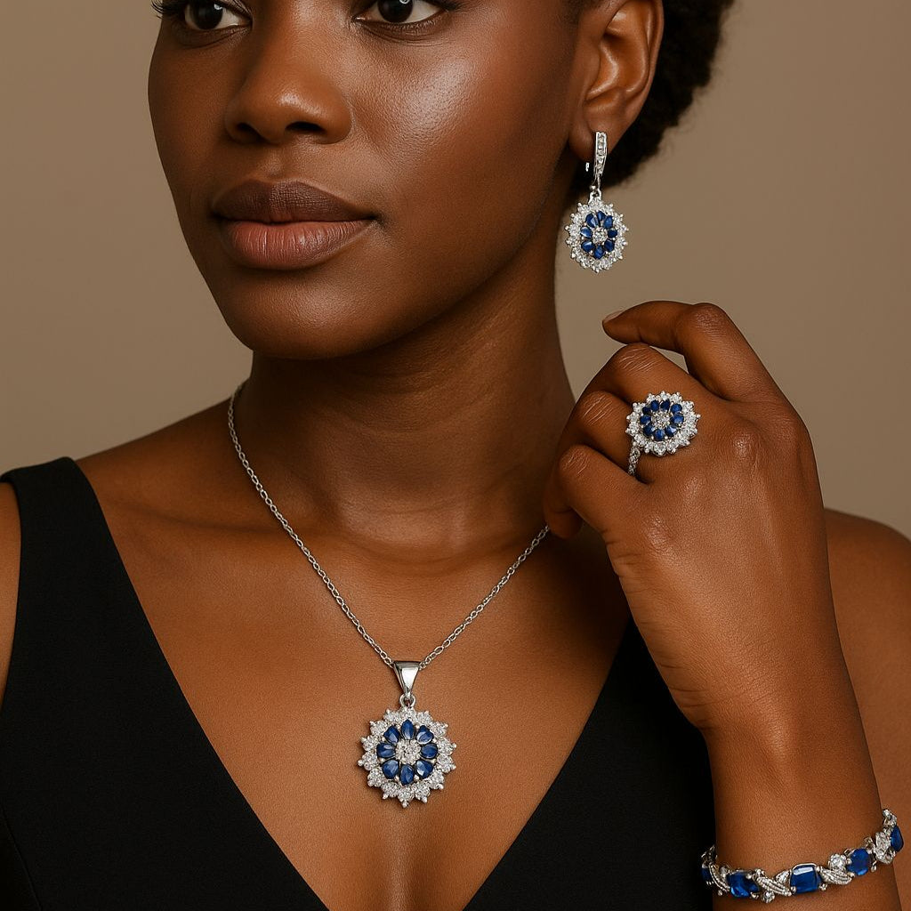 ensemble de bijoux en zircon cubique (Niger)