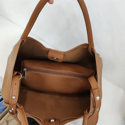 Sac fourre-tout en simili cuir et pochette pour femme (Chad)
