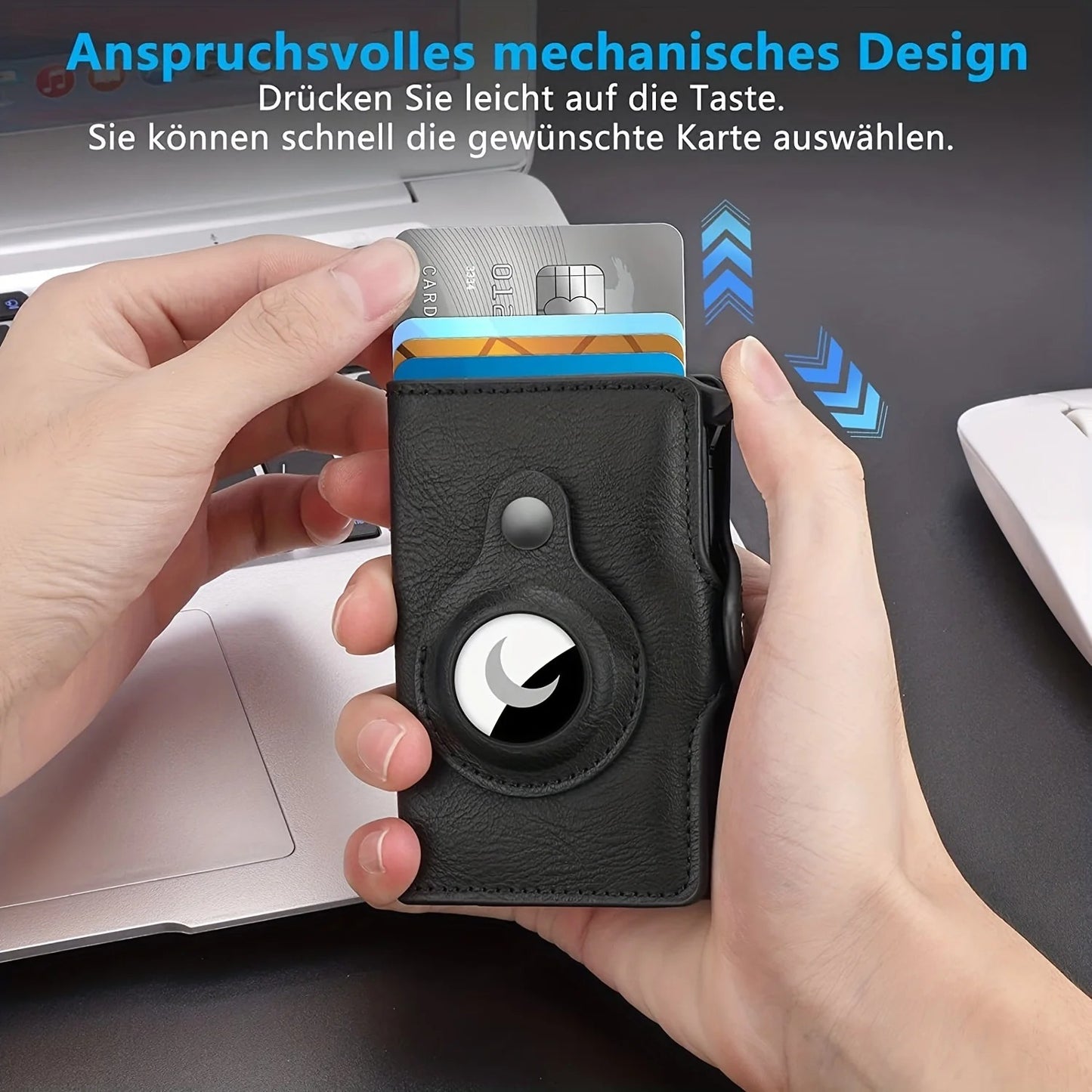 Étui portefeuille porte-carte de crédit en cuir véritable (Gabon)