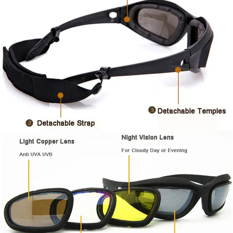 Lunettes tactiques polarisées 4 en 1 (Chad)
