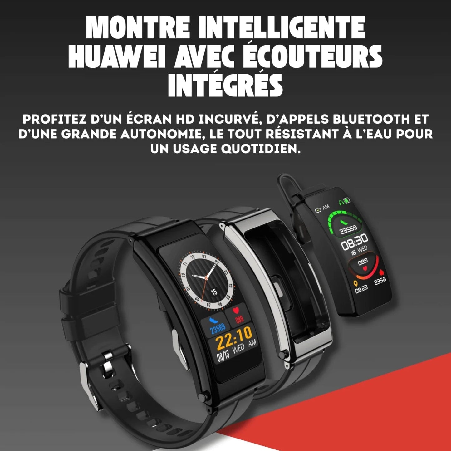 Montre intelligente avec écouteur Bluetooth 2 en 1 (Mali)