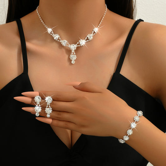 Ensemble de bijoux élégant en strass 3 pièces (Benin)