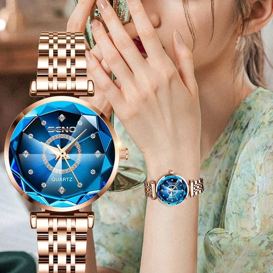 Montre autrichienne diamant bleu pour femme (Benin)