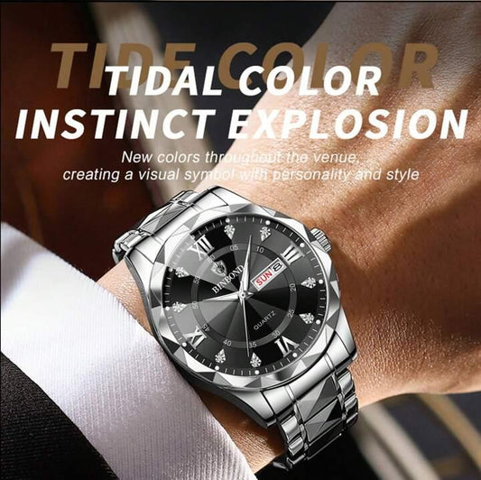 Montre à quartz en acier inoxydable pour hommes BINBOND (Benin)