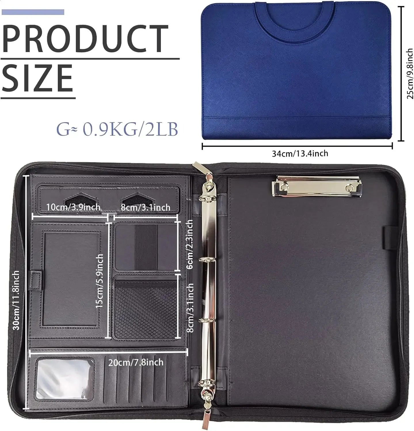 Classeur à 4 anneaux en cuir (Chad)