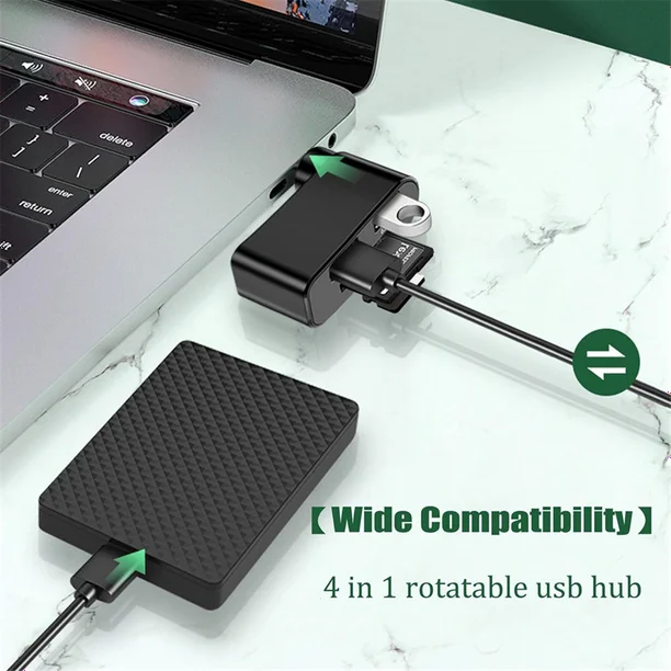 Hub USB pivotant 4 en 1 (Sénégal)