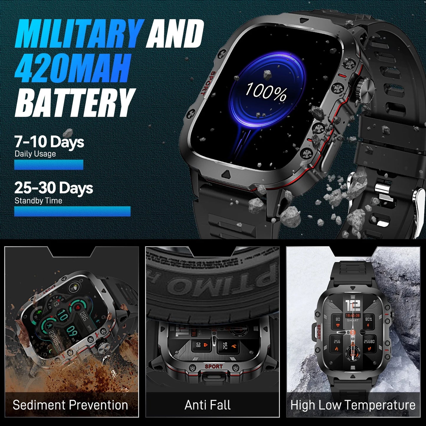 Montre connectée QX11 noire (Mali)