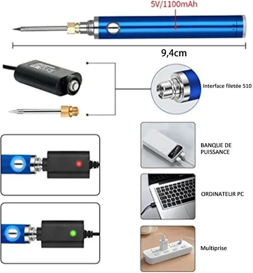 Fer à souder électrique à charge sans fil (Togo)