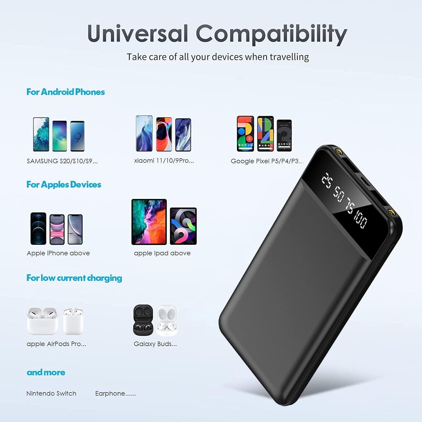 Chargeur portable ultra mince 2 en 1 (Chad)