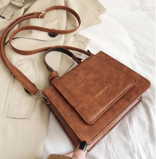 sac à bandoulière carré rétro en PU (Gabon)