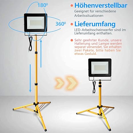 Projecteur de chantier LED avec trépied (Chad)