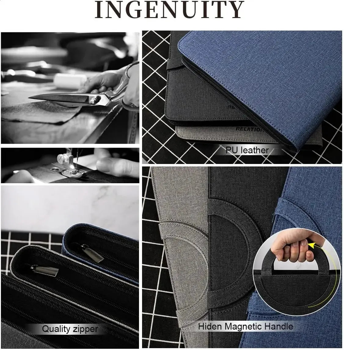 Classeur à 4 anneaux en cuir (Chad)