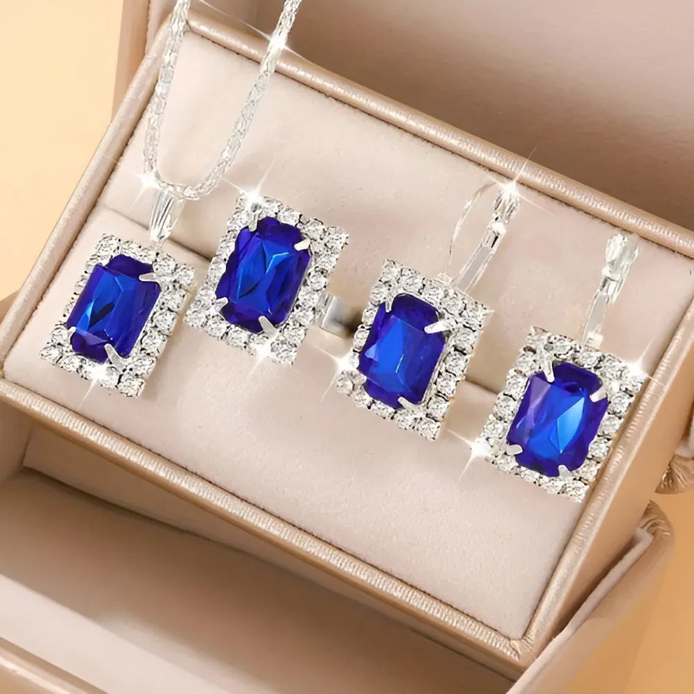 Coffret de montre avec cadran bleu et bijoux (Congo)