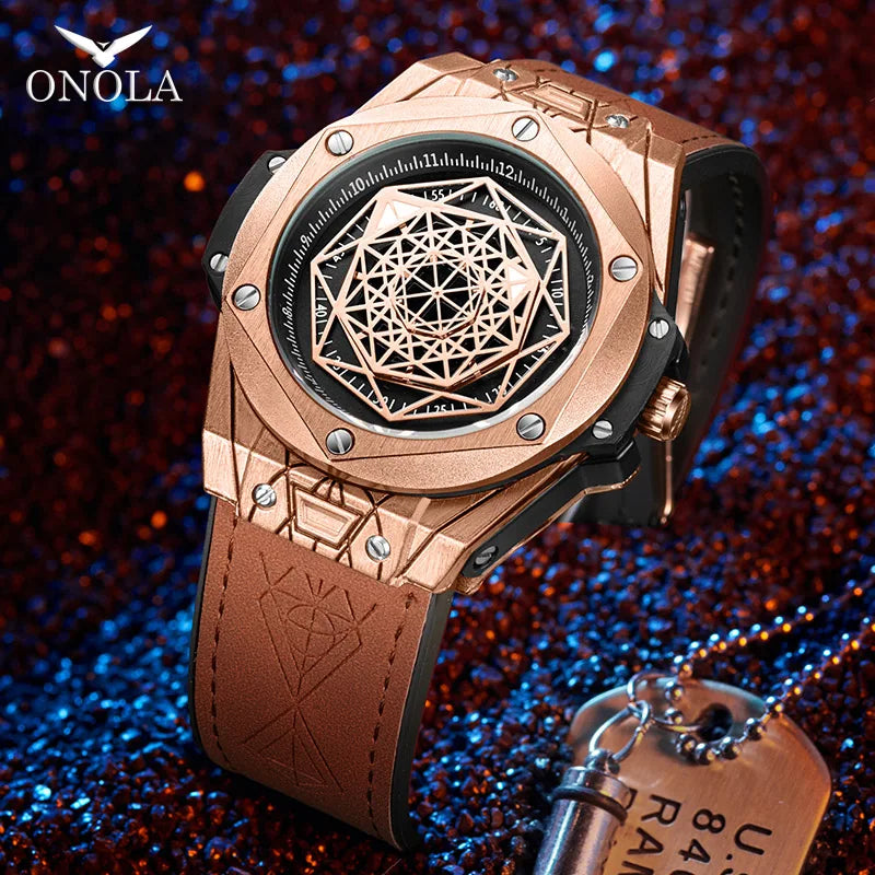 Montre Onola avec cadran géométrique (Chad)
