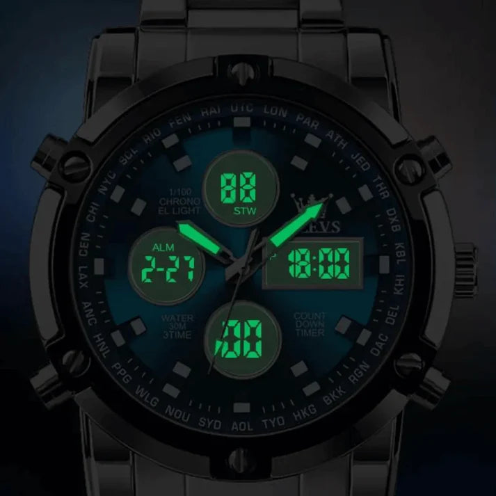 Montre de luxe à complication numérique OLEVS pour hommes (Chad)