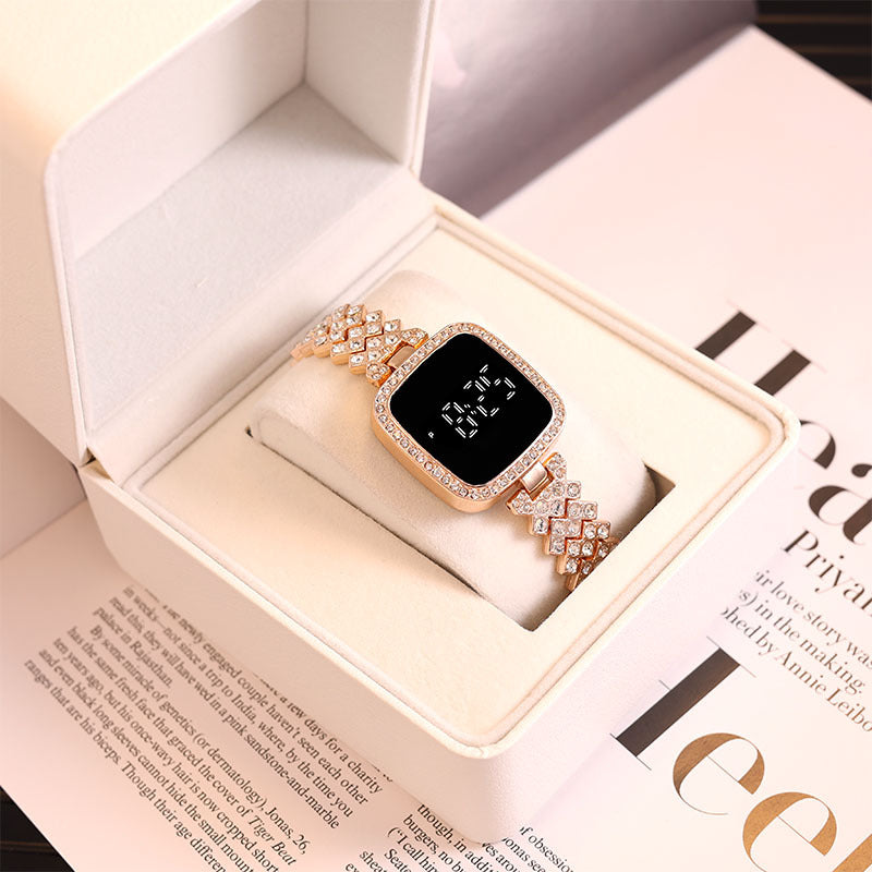 Montre-bracelet LED en cristal pour femme (Benin)