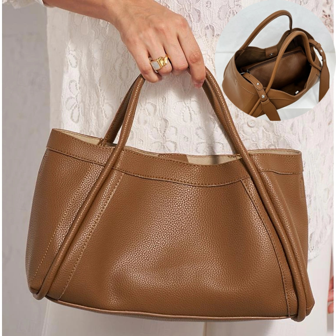 Sac fourre-tout en simili cuir et pochette pour femme (Benin)