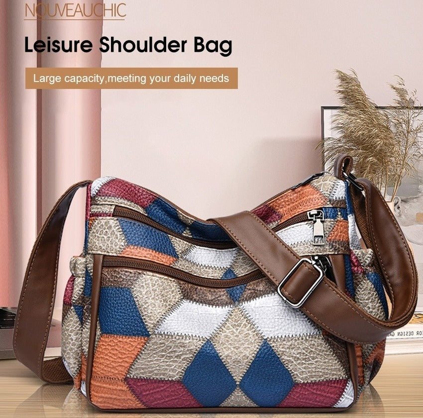 Sac bandoulière patchwork géométrique pour femme (Togo)