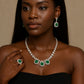 Parure de bijoux en émeraude verte (Congo)