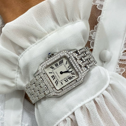 Montre Panthère de Cartier en or blanc (Gabon)