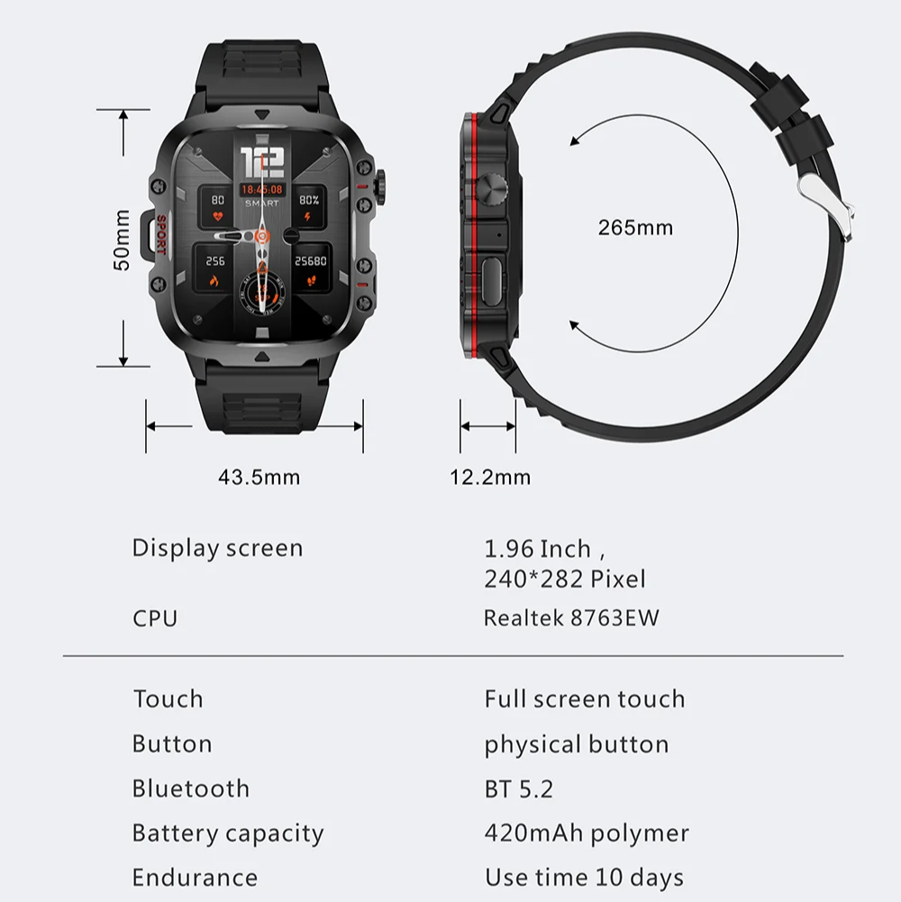 Montre connectée QX11 noire (Mali)
