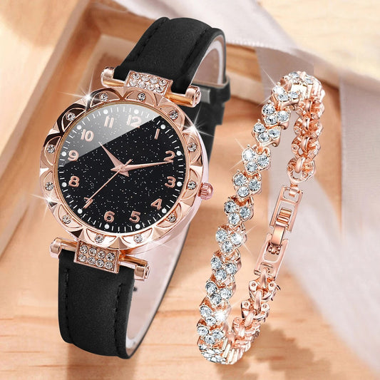 Montre à quartz pour femme à la mode avec bracelets assortis (Benin)
