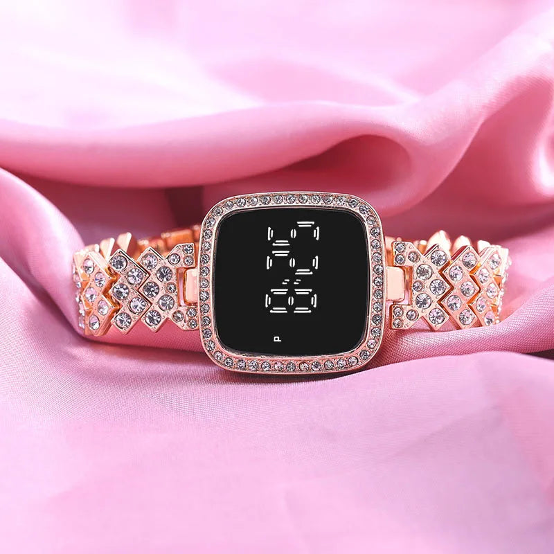 Montre-bracelet LED en cristal pour femme (Benin)