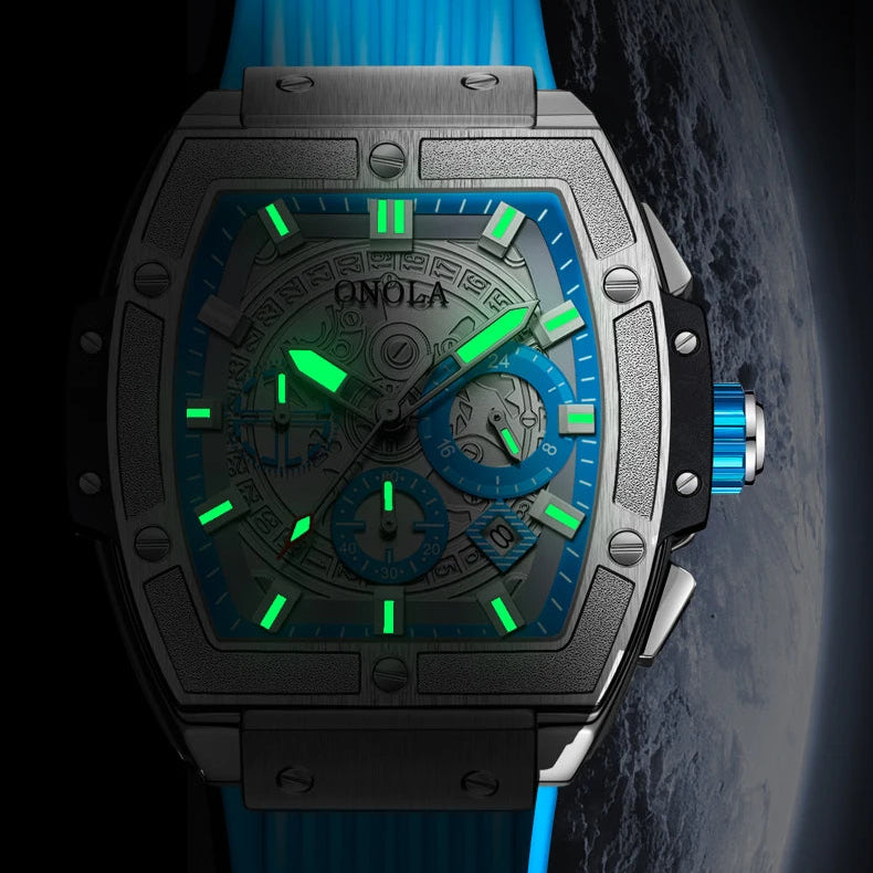 Montre Onola en forme de tonneau pour hommes (Chad)
