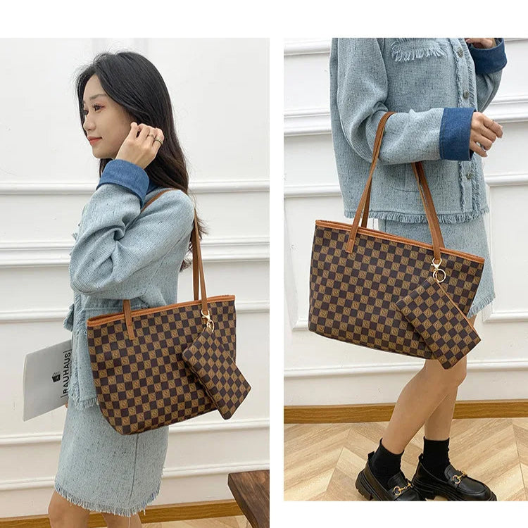 Sac à main Vintage à carreaux 2 pièces (Congo)