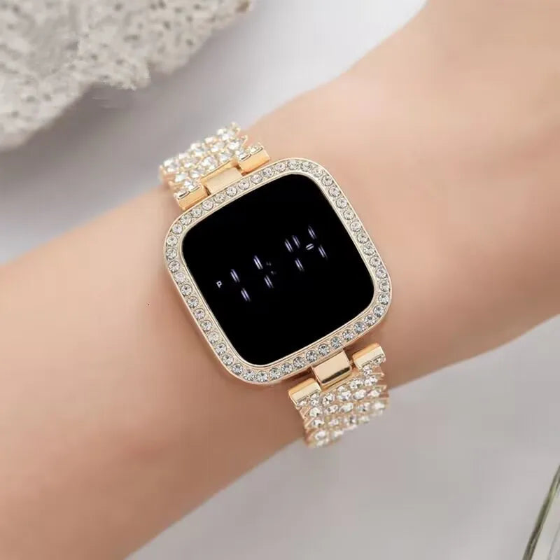 Montre-bracelet LED en cristal pour femme (Benin)