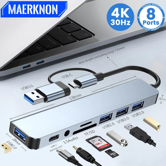 Concentrateur USB Type-C 8 en 1 (Gabon)