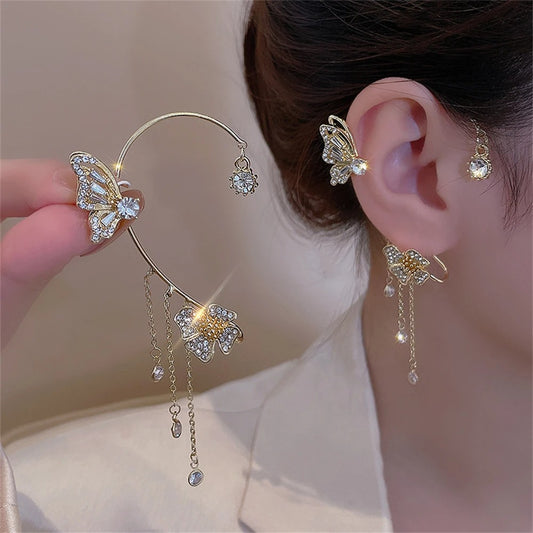 Boucles d'oreilles papillon en zircon brillant pour femme (Benin)