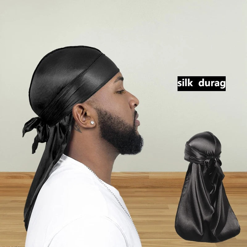 Silky Durag Casquette ondulée en satin pour homme (Sénégal)