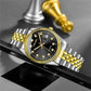 Montre moderne en acier et diamants (Gabon)