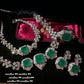 Parure de bijoux en émeraude verte (Congo)