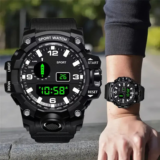 Montre numérique militaire noire (Gabon)