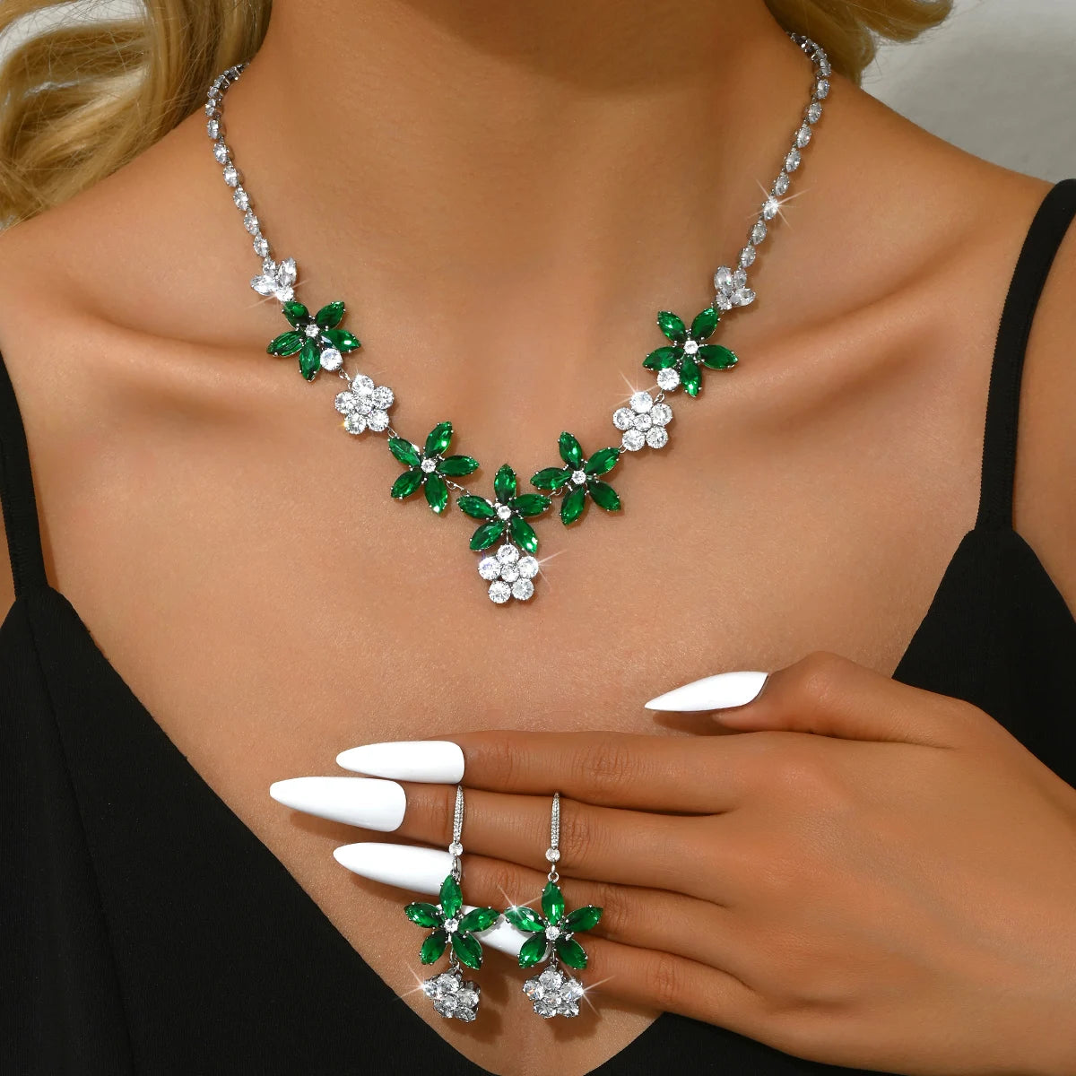 Ensemble de 3 pièces en zircon vert (Niger)