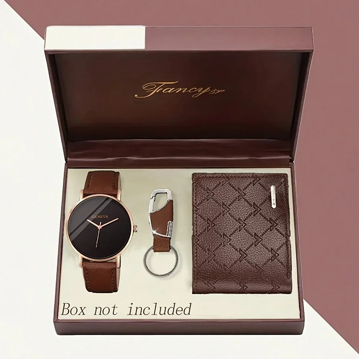 Coffret montre avec portefeuille et porte-clés (Mali)