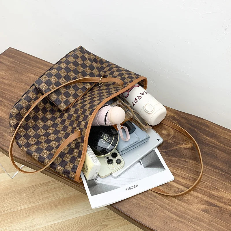 Sac à main Vintage à carreaux 2 pièces (Congo)