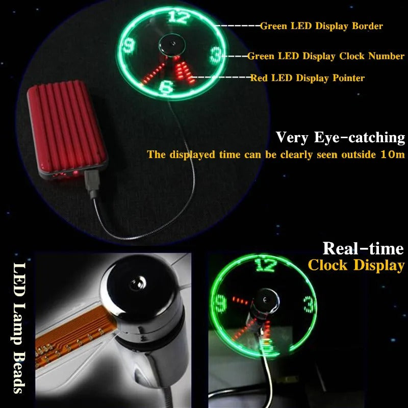 Horloge LED portable avec ventilateur (Côte d'Ivoire)