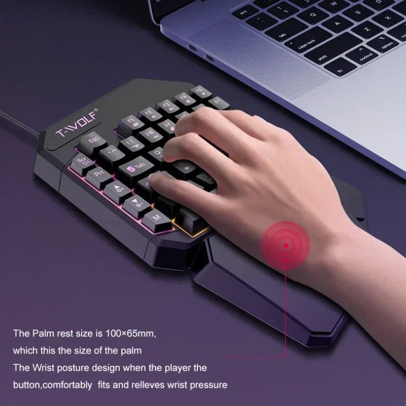 Ensemble clavier et souris filaire à une main pour les jeux (Côte d'Ivoire)