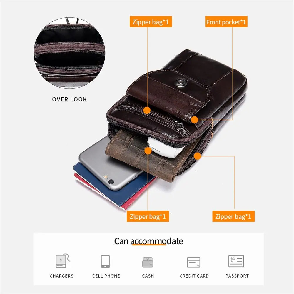 Étui de ceinture en cuir à rabat (Chad)