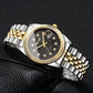 Montre moderne en acier et diamants (Gabon)