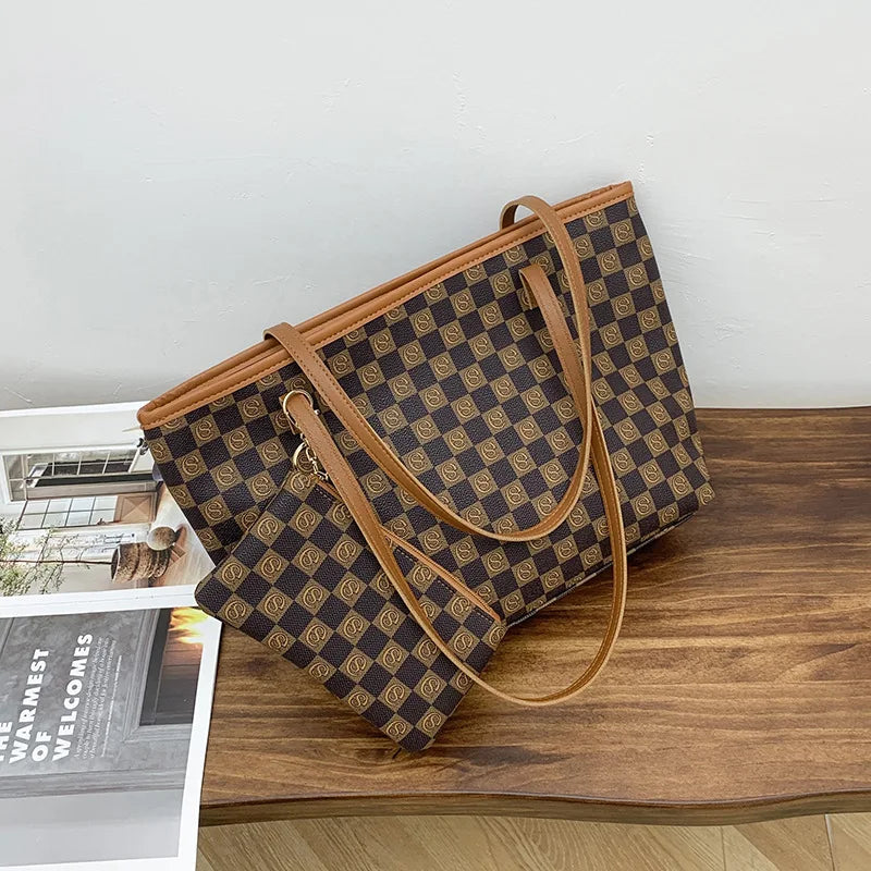 Sac à main Vintage à carreaux 2 pièces (Congo)