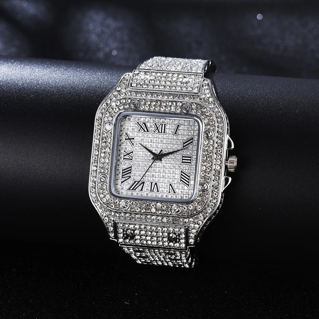 Montre Hip Hop glacée pour hommes (Togo)