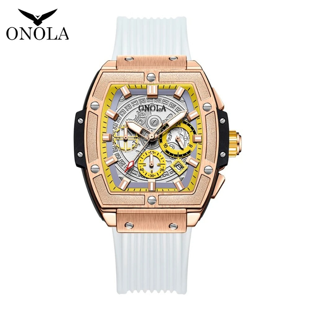 Montre Onola en forme de tonneau pour hommes (Chad)